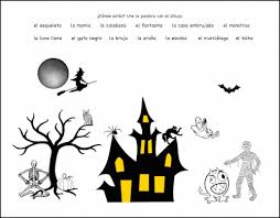 Hundreds of free spring coloring pages that will keep children busy for hours. Spanish Halloween Printables Picture Cards And Matching Spanish Playground
