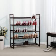 Try this richards homewares 5 tier shoe rack! Rebrilliant 5 Tier Metal Adjustable To Flat Or Slant Stackable Shoe Rack Reviews Wayfair