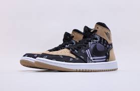 Black And Brown Jordans Air Jordan 1 High Travis Scott Bandana Black Brown Custom In 2020 Air Jordans Black And Brown Jordan 1