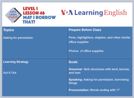 Mementingkan diri sendiri translated to english. Lesson 46 May I Borrow That