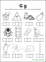 letter g sound worksheets tree valley academy