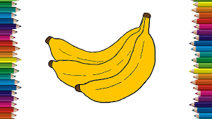How To Draw A Banana Step By Step Fruits Drawing Easy For Kids Https Htdraw Com Wp Content Uploads 2019 01 Fruits Drawing Easy Drawings Drawing For Kids