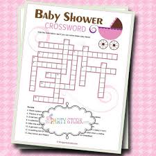 Perfecto para baby shower o fiesta de género. Baby Shower Games Crossword Puzzle Game Printable By Thepartystork 5 99 Juegos Para Baby Shower Cosas Para Bebe Baby Shower