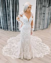 A lace wedding dress with sleeves will also help display the beauty and intricacy of the lace pattern itself. Fitted Lace Wedding Dresses Cheap Sheer Sleeves Elegant Bridal Gowns Www Babyonlinedress Co Uk