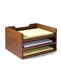 Bindertek Stacking Wood Desk Organizers 3 Letter Tray Kit Desk Organizers Stacking Wood Wood Desk