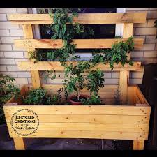 Pallet Planter Box With Lattice Recycled Creations South Australia Wood Pallet Planters Planter Boxes Pallet Planter Box