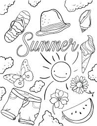 Dark blue, light blue, white, yellow, pink. Free Printable Summer Coloring Pages For Adults Coloring And Drawing