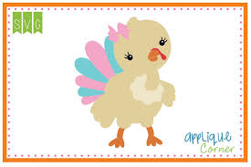 Download Applique Corner Cute Turkey Girl Cuttable Svg Clipart Design
