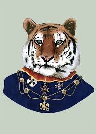 Tiger Print Animal Art Tiger Print Dapper Animals Unique Etsy Tiger Art Kids Art Prints Animal Art