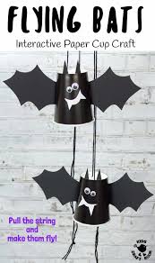 Paper Cup Flying Bat Craft Halloween Crafts For Kids Fun Halloween Kids Crafts Halloween Crafts For Kids To Make