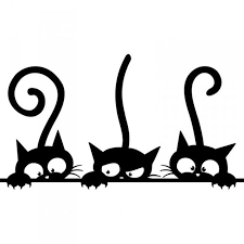 Stickers Three Kittens Cats Vinyl Wall Sticker Mural Fridge Wall Decals Art Wallpaper For Kids Baby Room Home Decor De Pared Para Gato Dibujos De Gatos Dibujos