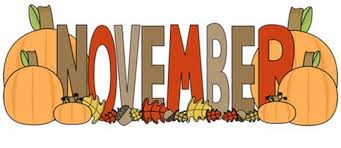 November Holidays Arts Month November Calendar Clip Art