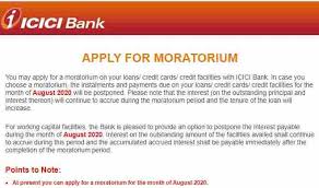 This is seen as a time where a person. Icici Bank Moratorium Apply Credit Card Loan Emi Moratorium Extention And Status