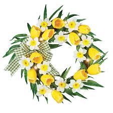 But it is a general rule of thumb that. Buy Led Lighted Yellow Tulips And White Daffodils Wreath Pre Lit Artificial Flora For Spring Seasonal Home Decor Easter Indoor Outdoor Use Online In Thailand 952750523