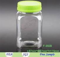 Cylindrical Shape Clear PET Container 350ml Food Plastic Jar,food Supplement Containers