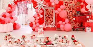 Use balloons, banners and garlands in the same color along with frills. The Ultimate Barbie Party Ideas Guide Confetti Fair