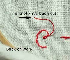 How to do a french knot. Starting A Thread Away Waste Knot Photo Tutorial Needlenthread Com