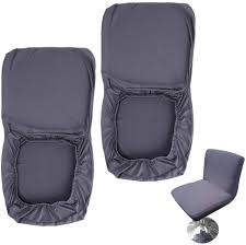 Dark grey velvet chair covers. Set Of 2 Dark Gray Bar Stool Covers With Stretch Backrest Cover For Short Swivel Dining Chair Walmart Com Walmart Com