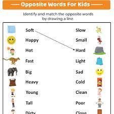 Online activities plus printable worksheets for kids to learn english vocabulary connected with the theme furniture. Antonyms Worksheets For Kids Free Printable Momjunction