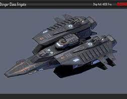 Scifi Frigate Stinger 3d Model Space Ship Concept Art Spaceship Art Starship Concept