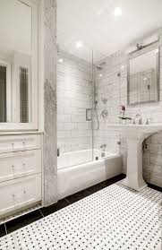 Black And White Bathroom Floor Tile Ideas Pett Associates Interior Designers And Renovators In New York City White Marble Bathrooms Classic Bathroom Gray And White Bathroom