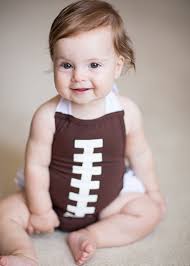 Light ash brown hair color Football Ruffled Bubble Romper For Baby Girls The Hair Bow Company