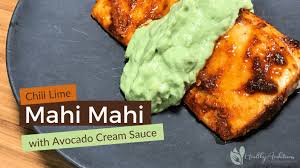 At california fish grill we believe it should be easy to enjoy healthy, delicious seafood, at a great price, as often as you want. Chili Lime Mahi Mahi With Avocado Cream Sauce Healthy Ambitions