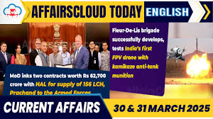 Current Affairs 30 & 31 March 2025