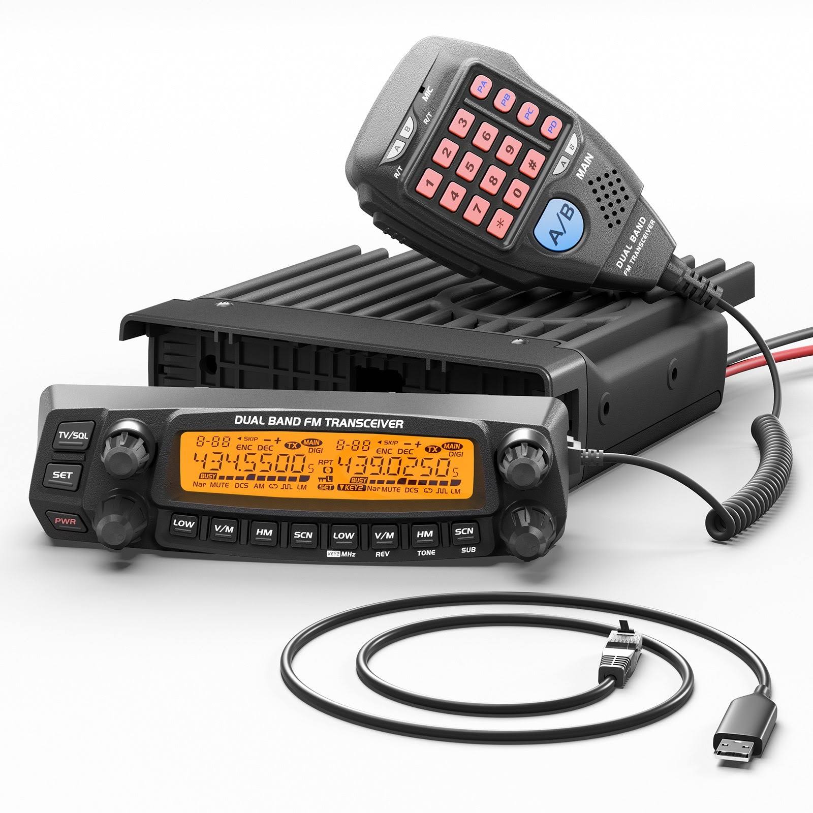Radioddity DB50 Dual Band Mobile Radio 50W Large LCD Display