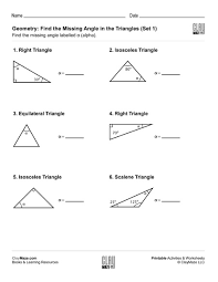 Geometry Find The Missing Angle In The Triangle Set 1 Childrens Educational Workbooks Books And Free Worksheets