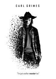 The Walking Dead Character Splatter Quotes Carl Grimes Displate Artwork By Artist Xavier Viei The Walking Dead Poster The Walking Dead Walking Dead Wallpaper