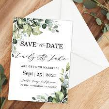 Watercolor Boho Greenery Save The Date Editable Template Etsy Wedding Saving Save The Date Save The Date Invitations