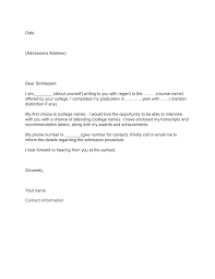Name of student address of student city, state, and zip code date. College Application Letter Download A Free Sample Letter