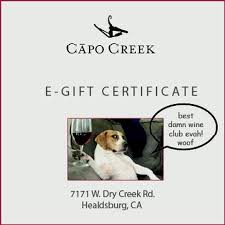 Give them a wine.com egift card through egifter! Capo Creek Winery Products Gift Card