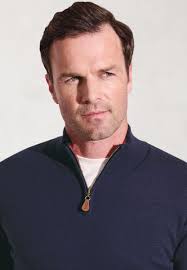 Sussex Navy Cotton Merino Zip Neck Sweater