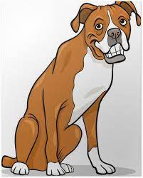 Animovaný seriál v koprodukci španělska a austrálie Plakat Boxer Cistokrevny Pes Kreslene Ilustrace Nalepka Na Steny Boxer Dogs Cartoon Dog Cartoon Images