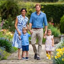 The happy family of Prince Harry and Meghan Markle with their two children,  Archie and Lilibet