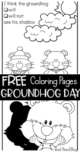 Color in this picture of a groundhog who sees his shadow and others with our library of online coloring pages. Free Groundhog Day Coloring Pages Pinnable Image