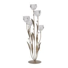 Vincigant modern silver crystal tealight candle sleeve holders for wedding coffee table decorative centerpiece, birthday/anniversary celebration gifts,8cm diameter. Flower Floor Standing Candle Holder
