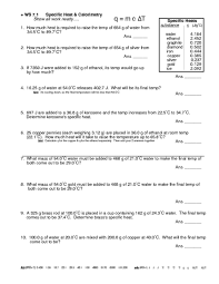 Students will be able to the fourth part of my health set. Ws Specific Heat And Calorimetry Worksheet For 10th 12th Grade Science Worksheets On Grade 7 Science Worksheets On Heat Worksheets 12th Grade Economics Work From Home Math Grade 10 Math Alberta Worksheets