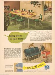 1950s Vintage Daystrom Chrome Vinyl Dinette Set Chair Settee Roll Away Table Ad Daystrom Dinette Sets Dinette Table