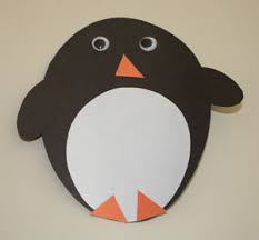 Black, white, and orange construction paper. Oval Penguin Craft All Kids Network