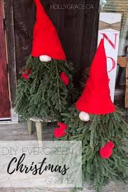 How To Make Diy Evergreen Christmas Gnomes Easy Christmas Diy Faux Christmas Trees Outdoor Christmas Decorations