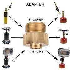 Camp Gas Stove Adapter1 20 Unf Convertor Lindal Valve Canister To7 16 28unf Green Propane Tank Or Welding Torch Mapp Gas Propane Tank Gas Cans Welding Torch