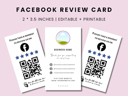 Facebook Review Card, Facebook Qr Code, Qr Sign, Leave Us A Review Card,  Facebook Business Card, Business Review Cards, Scannable Qr Code