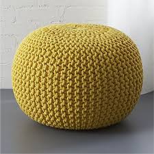 Cb2 also has a knitted pouf available for $79.00. Knitted Yellow Pouf Pouf Seating Living Room Pouf Floor Pouf