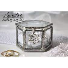 Winter Wedding Ring Box Silver Glass Ring Box Snowflake Jewelry Box 34 Liked On Polyvore Feat Winter Wedding Rings Wedding Ring Box Snowflake Jewelry