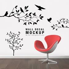 Free Wall Decal Sticker Mockup Psd File Wall Decals Wall Decal Sticker Wall Decor Stickers