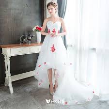 Maybe you would like to learn more about one of these? Erschwinglich Weiss Sommer Strand Brautkleider Hochzeitskleider 2019 A Linie Herz Ausschnitt Armellos Ruckenfreies Rot Applikationen Spitze