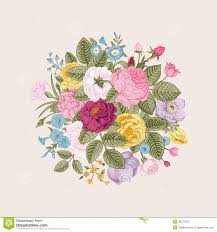 Illustration About Vintage Floral Vector Bouquet With Colorful Summer Garden Flowers Illustration Of Flower Illustration Illustration Vector Art Illustration